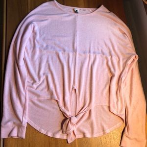 Roxy Tie-Front Sweater light pink